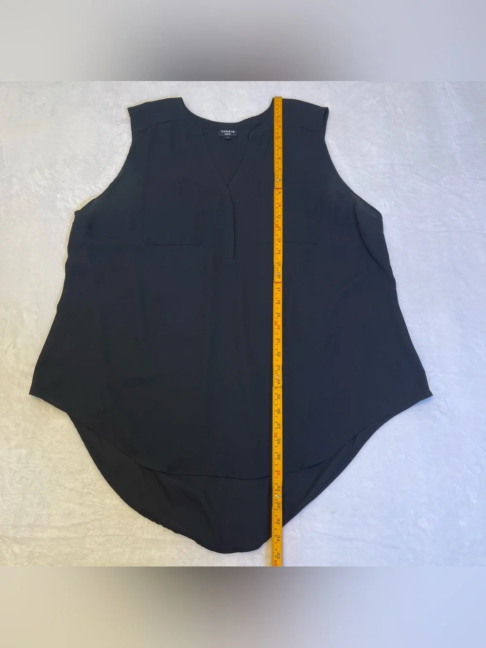 torrid Women’s 18/20 Black Sleeveless V-Neck Tunic Hi-Lo Pockets Flowy Summer